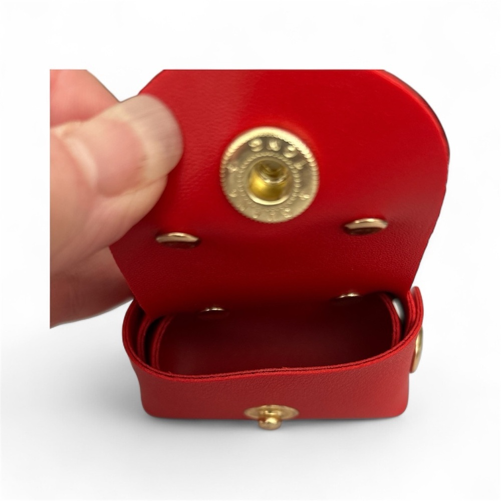 Red Mini Handbag Keychain/Bagcharm with Gold Accents - Picture 2 of 3